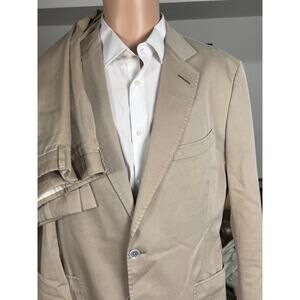 Tom Ford 2 Piece Summer Cotton Beige Tan Suit 54L 44L US Men's 38x32 trousers
